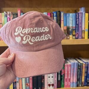 Out of Print Pink Knit Cap Baseball Hat Book Lover Library Nwt